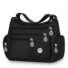 Square Unisex Crossbody Bag, New Large Oxford Cloth Shoulder Bag, Fashionable And Versatile [Zipper Random] - BJ1686 Black - View 4