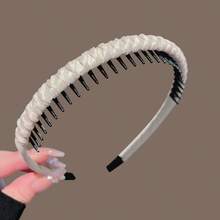 1/2 件装 女士缠绕式高骷髅头发箍带齿防滑断发发带洗脸发夹优雅头饰发带发箍 - 彩色 - 查看 3