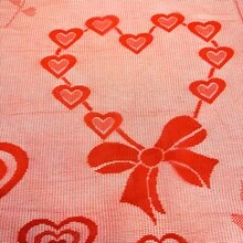 1 pieza Cortina de encaje rojo romántico con lazo de rosa en forma de corazón melocotón, cortina transparente romántica elegante para café, con bolsillo para barra, adecuada para dormitorio, comedor, baño, ventanas pequeñas de entrada, decoración de boda - Rojo - Ver 9