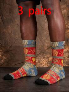 1/3 Đôi tất dài đến bắp chân họa tiết nhiệt đới châu Phi, tất nam dài đến bắp chân, kiểu dáng sáng tạo dành cho mùa hè. - Nhiều màu - Xem 9