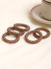 5pcs Fashionable Leopard Print Telephone Wire Hair Scrunchies, Suitable For Ponytails And Buns, Soft Hair Ties Bracelet, Casual Sports Ponytail, Bun Hair Ties, Can Be Gifted, Super Rejuvenating, Meets Daily Matching,Travel,Birthday - Leopard - View 6