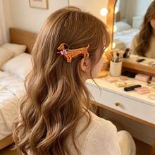 1pc Cute Cartoon Sausage Dog Shaped Sweet Hair Clip - Animal - View 1