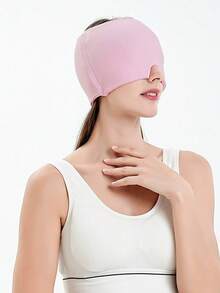 1 pieza Gorro de cabeza con gel de enfriamiento de capa única, gorro de compresa fría y caliente, máscara facial, máscara para los ojos, gorro de compresa fría, máscaras de esquí - color sólido - Ver 9