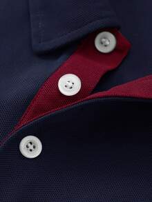 The Disney Men's 210g Polo Shirt Is A Short-Sleeved Summer Style, Zootopia Polo Shirt, Combining Business Casual Style, Featuring Both Stand Collar And Turn-Down Collar Design, Suitable For Daily Wear And Golf. - 藏青色 - 查看 3