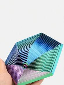 1 brinquedo antiestresse em espiral hexagonal impresso em 3D, criativo, divertido, colorido e interativo, para relaxamento dos dedos de adultos. Ideal como presente de aniversário, formatura ou outras ocasiões especiais para familiares e amigos. - Multicolorido - Ver 9