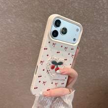Étui de téléphone blanc à motif de cerisier élégant et minimaliste compatible avec iPhone 17 Pro Max/17 Pro/17/16 Pro Max/16 Pro/16/16 Plus/15/15 Pro Max/15 Pro/15 Plus/13/14 Pro Max/13 Pro/13 Pro Max/14 Pro/14 Pro Max/14 Plus - Cerise blanche - Voir 4