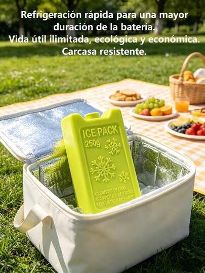 Bolsa de hielo reutilizable ultradelgada de 250 g, adecuada para neveras portátiles y bolsas de hielo para acampar, accesorio duradero y de alto rendimiento para neveras de viaje, reutilizable, adecuada para loncheras, adecuada para picnics al aire libre y senderismo, a prueba de fugas y reutilizable.