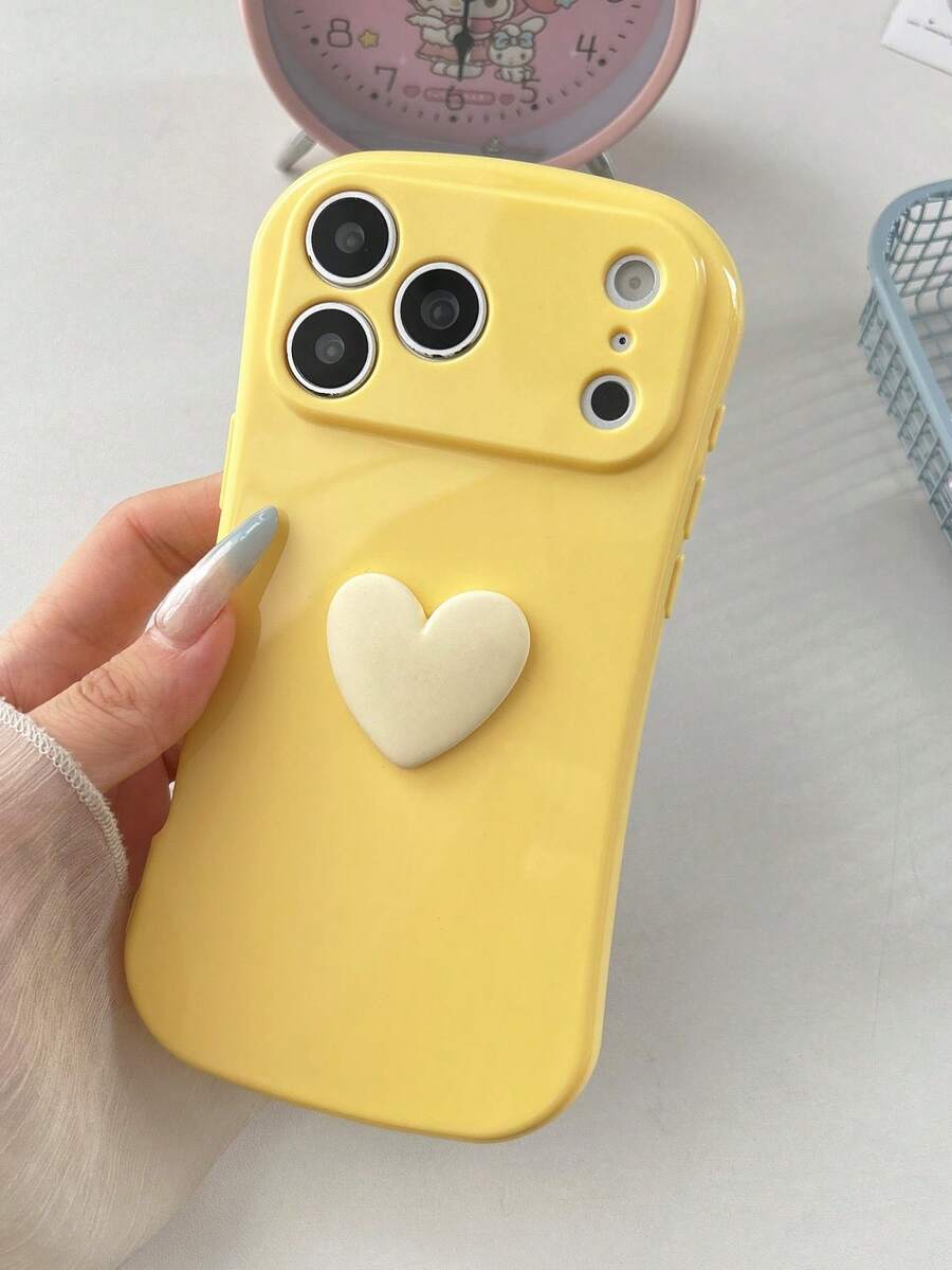 Basic Phone Cases - לב תלת-ממדי צהוב - ראה 1