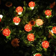 Solar Mushroom Pathway Lights, Outdoor Garden Decor Lamps, LED String Lights, Warm White, 8 Lighting Modes, Suitable For Yard, Walkway, Flower Bed And Holiday Party Ambiance Lighting - warm light - View 7