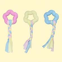 5件套幼犬磨牙玩具，粉色和蓝色软橡胶材质，带绳子，适合小型犬，可爱造型，兼具牙齿护理和互动功能，心形骨头设计 - 彩色 - 查看 8