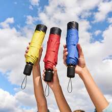 New Large Windproof Umbrella, 125cm/49.2inch Diameter, Dual-Color, Comes With Leather Case, 10 Ribs Reinforced Frame, Suitable For 2-3 People Family Outing, Multi-Person Use - Multicolor - View 7