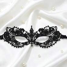 1 chiếc mặt nạ ren, thích hợp cho lễ hội Carnival, trang phục Venice, Giáng sinh, tiệc Halloween, trang phục đôi, hẹn hò ở quán bar. - Đầu nhọn màu đen - Xem 4