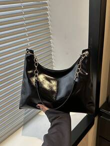 新款韩版复古时尚休闲手提包，大容量办公/通勤单肩包 - 黑色 - 查看 10