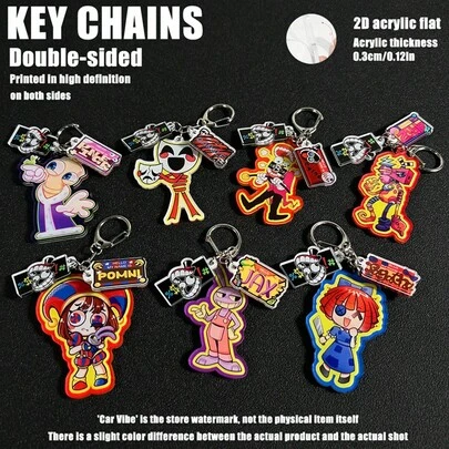 TADC Keychain, Keychains, Jax, Ragatha, Kinger, Gangle, Zooble, Anime Fans Merchandise, Cute Cartoon Character Keychains, Digital Circus 2D Acrylic Keychains, Gangle, Otaku Culture Enthusiasts, Cartoon Fans, Bag/Car Key Chain Decor, Student Backpack Accessories, Classic Element Keychains, Double-Sided Acrylic Keychains