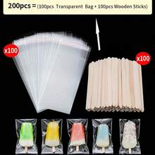 200pcs/100pcs/50pcs Kantong Plastik Transparan, Cocok untuk Menyimpan Es Krim, Es Loli, Es Batang Musim Panas, Pesta Kelulusan, Pesta Ulang Tahun, Pernikahan, Acara Menyambut Bayi, Hari Ibu, Hari Ayah, Warna Acak - acak - View 7