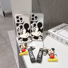 This Disney Mickey Mouse Pattern Lanyard Phone Case Features A Strong Magnetic Closure And Full Coverage Of Acrylic And TPU Material. It's Shockproof, Lightweight, And Suitable For IPhone17/16/11/13/15/15 Plus/15 Pro/15 Pro Max/12/14 Pro Max/11 Pro Max/12 Pro/12 Pro Max/13. It's A Popular Birthday Gift, Business Gift, Durable, Stain-Resistant, And Fingerprint-Resistant New Phone Case For Men And Women. It Also Includes A Mickey Mouse Phone Case And Mickey Mouse Doll Bracelet. Compatible With SamsungGalaxy S20, S21, S22, S23, And S24 Series. It's The Perfect Gift For Friends And Family. This Stylish Phone Case Is Fun, Lightweight, And Durable. IPhone17 Pro Max Phone Case, Minnie Phone Case. - màu đen - Xem 8