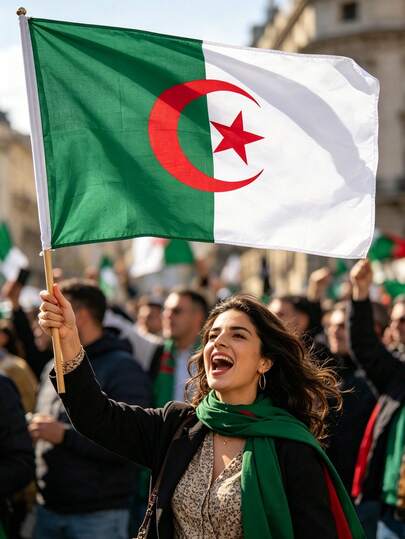 1pc Algeria National Flag 60x90cm, Fan Cheering Flag For World Cup, Sports Events, National Day Parade, Festival Celebration, Bar Decor, Outdoor Camping, Indoor & Outdoor Hanging Flag, Vibrant Color