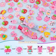 100PCS Slime Charms Jelly Cute Flatback Resin Charms For Slime, Random Kawaii Decoden Charm For Embellishments Phone Junk Case Charm Bulk, Scrapbooking Crafting & DIY Decor (Multicolor) - 玫瑰粉色-100個 - 查看 2