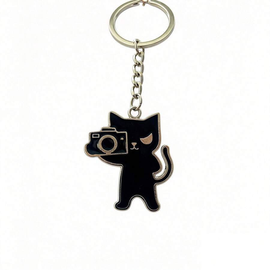 Keychain Pendant, Suitable For Hanging On Wallet, Bag, Gift For Friends, Party Favors, Couple Keychain, Zinc Alloy Cat Keychain, All Year Round - Cool Cat Keychain - View 1
