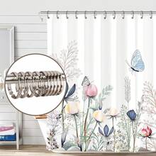 12 Pack Light Taupe Shower Hooks – O Shaped Transparent Plastic Curtain Rings For Bathroom Shower Rod - Transparent - View 8