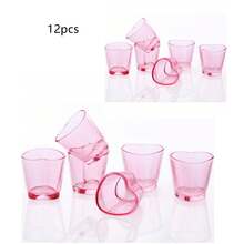 6pcs Heart-Shaped Glass Cup Set, Cute Mini Bar Accessories, Wedding Heart-Shaped Glass Decor, 1.5oz Capacity, Suitable For Limoncello, Vodka, Aperitif, Dessert, Espresso, Tequila, Ideal For Valentine's Day, Wedding, Easter, Mother's Day - Multicolor - View 16