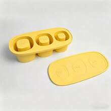 3-Cavity Silicone Hollow Cylinder Ice Mold Yellow Frozen Mold For Tumblers Beverage Cooling Tool (No Outer Box) - 黃色 - 查看 3