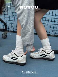 NSTCU Retro Canvas Sneakers For Women 2026 New Summer Lightweight Platform Casual Shoes Versatile White & Black - Black and White - View 5