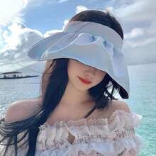 男女通用宽檐敞顶遮阳帽，可折叠防紫外线沙滩帽，超大号防紫外线夏季户外遮阳帽，轻便透气敞顶防晒帽，便携百搭旅行遮阳帽，适合海滩、度假、钓鱼、徒步旅行和日常佩戴 - 彩色 - 查看 5