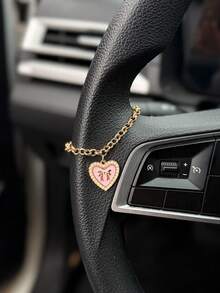 1pc Butterfly Bow Love Car Steering Wheel Decorative Chain Female Interior Decoration Accessories - A - View 6
