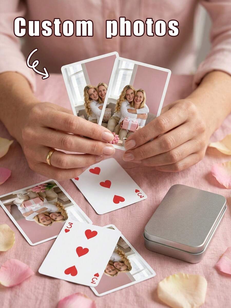 Personalized Mom Photo Playing Cards, Custom Photo,Custom Family Picture Poker Deck, Thoughtful Gift For Mom,Custom Playing Cards For Mom, Personalized Mother & Daughter Poker Deck, Unique Mother's Day Gift - Multicolor - View 1