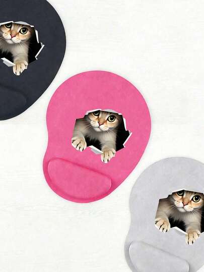 Ergonomic Cat Pattern Wrist Rest Mouse Pad, Ergonomic EVA Wrist Pad, Non-Slip Memory Foam Mouse Pad, Comfortable Non-Slip Base, Mouse Pad With Comfortable Wrist Support, Comfortable Skin-Friendly Desktop Support, Desktop Protective Mat, Suitable For Gaming, Office, Computer, Laptop, Home, Graduation Season Souvenir, Valentine's Day, Mother's Day, Back To School Perfect Gift