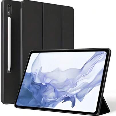 Ốp bảo vệ máy tính bảng Galaxy Tab A11PLUS, chống sốc toàn thân, chức năng tự động bật/tắt màn hình thông minh, thiết kế gập ba, phù hợp với dòng máy tính bảng Galaxy Tab, phong cách doanh nhân tối giản thời trang, tương thích với Samsung Galaxy Tab A11/S10lite/S11/A9/A9PLUS/A7lite/S6lite, Idea Tab 11/ Tab M11, Honor Pad X8a/X8A/X9/X9A, Matepad.