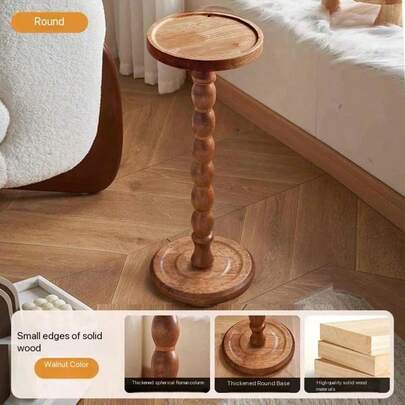 Bàn phụ tròn bằng gỗ hiện đại, bàn cạnh giường, bàn trà bằng gỗ, bàn cà phê bằng gỗ, bàn nhỏ, bàn cà phê đa chức năng cho phòng khách, sofa, phòng ngủ, giá để cây bằng gỗ, đồ nội thất trang trí nhà cửa, thích hợp cho phòng khách, phòng ngủ, đặt cạnh giường để hoa, sân vườn.
