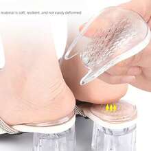1 Pair Transparent Silicone Granule Shock-Absorbing Soft Self-Adhesive Anti-Friction Heel Pads, Suitable For High Heels, Sandals And Slip-Resistant Heel Cushions - Clear - View 3