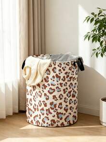 1 Giỏ đựng đồ giặt bằng vải bền in họa tiết da báo, kích thước 48*38cm, dung tích lớn, dùng trong phòng tắm, đựng quần áo, tất, đồ chơi. - Nhiều màu - Xem 1