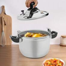 11l/11.62 Qt Silver Stainless Steel Pressure Cooker, Multi-Functional Cooking Pot With Thickened Wall, Family Pressure Cooker, Easy Clean Home Kitchen Appliance For Open Fire, Induction, Electric, Gas - View 7