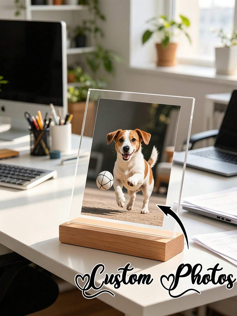 Khung ảnh acrylic 2D có thể tùy chỉnh, khung ảnh đính hôn cá nhân hóa, món quà hoàn hảo cho cặp đôi mới cưới, lễ đính hôn hoặc gia đình và bạn bè. - Nhiều màu - Xem 1