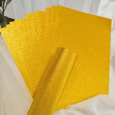 20pcs A4 Size (29.7cm*21cm) 250gsm Gold Glitter Craft Paper, Suitable For Party, Wedding, School Decoration, Invitation Cards, Greeting Cards And DIY Crafts