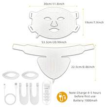 SUNPINT 7-Color LED Silicone Face Mask Device, 1800mAh Battery Life, Flexible Silicone Design For Easy Portability, Remote Control For Convenient Operation, Ideal Gift For Holidays And Birthdays - White - View 3