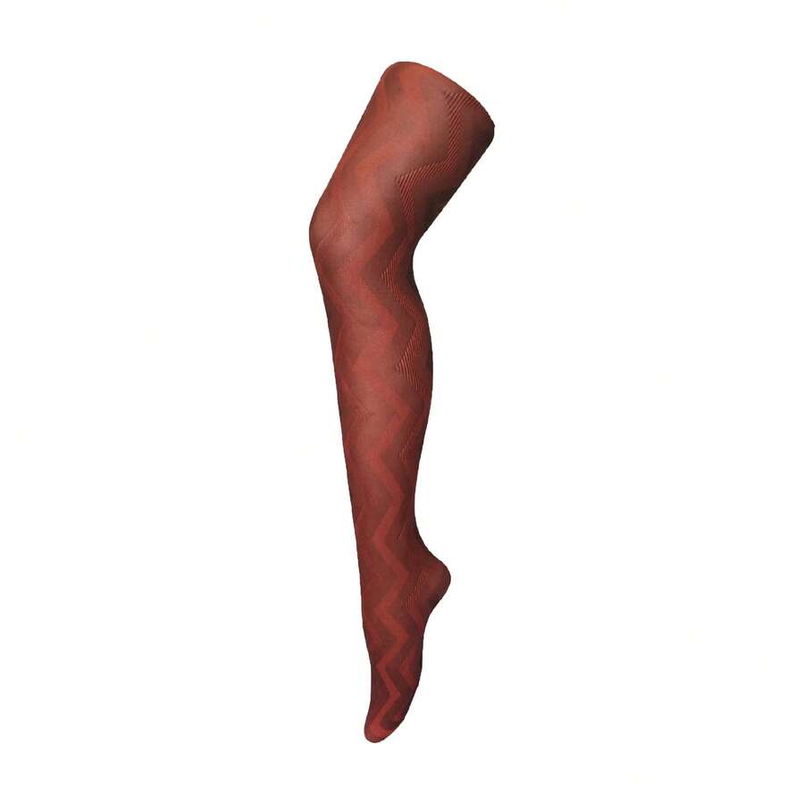 Sock Snob Sock Snob - Ladies Thick Coloured 80 Denier Opaque Patterned Winter Fashion Tights - 織紅 - 查看 1