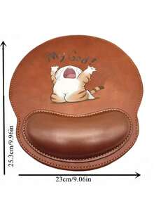 Wrist Support Mouse Pad, Cute Working Cat Pattern Design,Ergonomic Design With Wrist Rest, Faux Leather Mouse Pad,Comfortable Mouse Pad With A Smooth Wrist Support,Computer Desk Mat,Office Keyboard Pad,Desktop Protector,Suitable For Non-Slip Base,Gaming, Anti-Slip, Computers, Laptops, Office, And Home Use,Graduation Season Souvenir,Ideal For Office & Gaming, Perfect Gift For Valentine's Day, Mother's Day - Multicolor - View 11