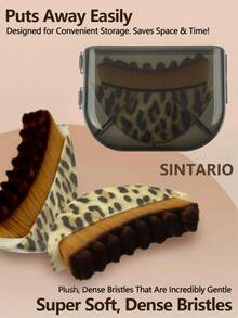 Lymphatic Contour Face Brush Lymphatic Drainage Massage Double Chin Reducer Lymphatic Drainage Brush For Face Ergonomically Designed To Fit The Skin Precisely And Relieve Fatigue - Leopard - View 5