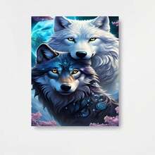 Kit de Pintura de Diamante 5D Majestic Wolf DIY, 15.75x27.56in - Arte de Diamante Redondo Completo para Principiantes, Decoración de Pared para el Hogar - Enmarcado - Ver 1