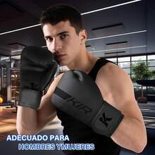 KIROGILY Guantes Box, Guantes de Box para Hombre Mujer, Guantes de Boxeo(12-14-16 oz), Incluyen Protector Bucal, Correas Boxing y Bolsa Almacenamiento, Ideales para Boxeo y - 12 onzas - Ver 8