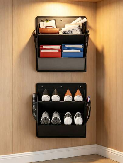 Organizador de zapatos colgante sobre la puerta, bolsa de almacenamiento montada en la pared ahorradora de espacio para zapatos y artículos varios, estantería multifuncional para zapatos de autocaravana