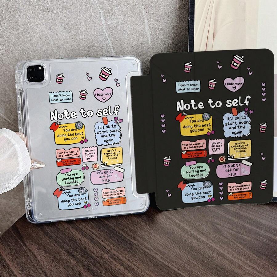 1 Ốp lưng máy tính bảng trong suốt có chức năng ghi chú dán, gập ba, tự động tắt/mở màn hình, tương thích với iPad Pro 11, Air 11/13 M3, 11 A16, thế hệ thứ 10/9/8/7, Air 4/5, 10.9/10.2/9.7 inch & Galaxy Tab S10/S9/S8 Series, Tab A9+/A8, S10 FE/S9 FE, 11/12.4 inch - Nhiều màu - Xem 1