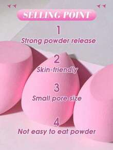 Water Drop Shaped Angled Makeup Sponge, Provides Even Application And Smooth Texture For Setting And Touching Up Makeup - Baby Pink - View 6