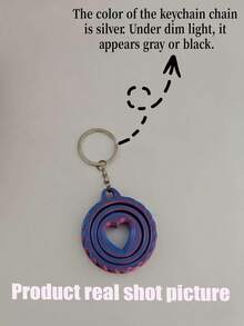 1pc Stress Relief Keychain, Keyring, Rotating Decompression Keychain, Creative Stress Relief Small Gift - Multicolor - View 11