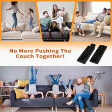Sectional Couch Connectors 2 Packs, Interlocking Couch Connector Brackets, Heavy Duty Sofa Connectors For Sectionals, Keep Sectional From Sliding Apart - Black - View 4