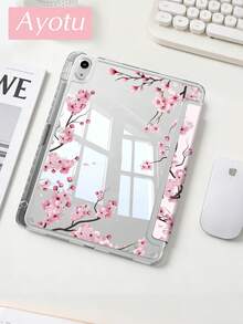 樱花图案平板电脑保护套，兼容 iPad Air 8 (M4) 2026 (11/13 英寸)、Air 11 英寸 M3 2025 / M2 2024、Air 第五代 2022、(A16) 11 英寸第十一代 2025，兼容三星 Galaxy Tab、Kindle Paperwhite 第十二代 2024，透明背壳，时尚图案保护套，具备自动休眠和唤醒功能，气囊保护，适合作为礼物和办公用品。 - 彩色 - 查看 3